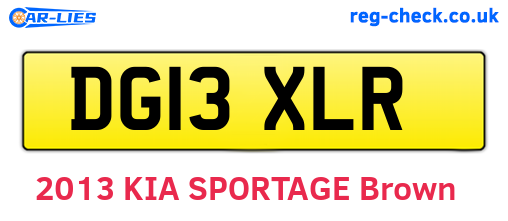 DG13XLR are the vehicle registration plates.