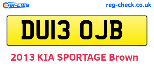 DU13OJB are the vehicle registration plates.