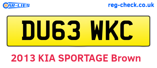DU63WKC are the vehicle registration plates.
