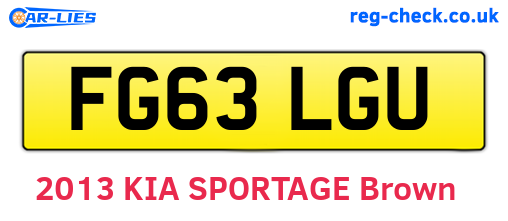 FG63LGU are the vehicle registration plates.