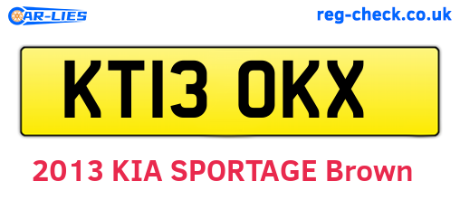 KT13OKX are the vehicle registration plates.