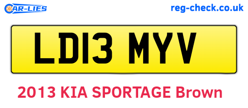 LD13MYV are the vehicle registration plates.
