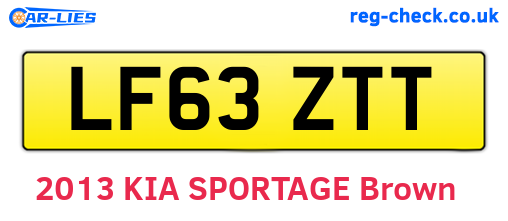LF63ZTT are the vehicle registration plates.