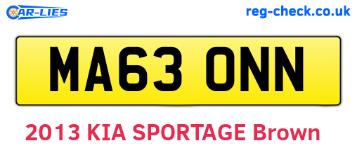 MA63ONN are the vehicle registration plates.