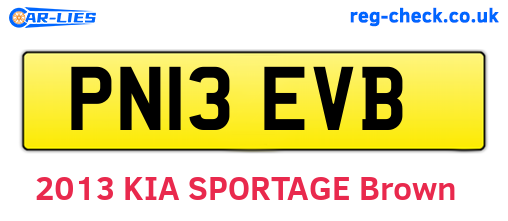 PN13EVB are the vehicle registration plates.
