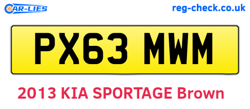 PX63MWM are the vehicle registration plates.