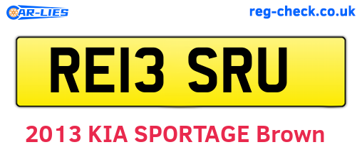 RE13SRU are the vehicle registration plates.