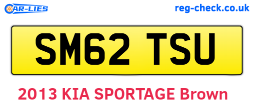 SM62TSU are the vehicle registration plates.