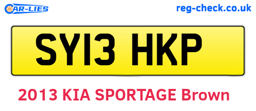 SY13HKP are the vehicle registration plates.