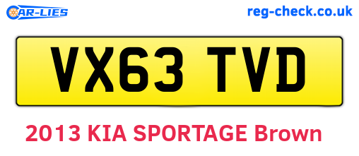 VX63TVD are the vehicle registration plates.