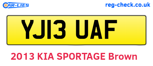 YJ13UAF are the vehicle registration plates.