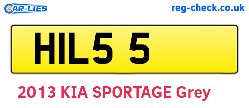 HIL55 are the vehicle registration plates.