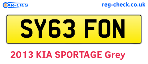 SY63FON are the vehicle registration plates.