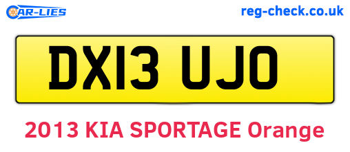DX13UJO are the vehicle registration plates.