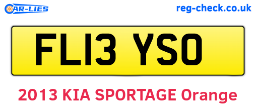 FL13YSO are the vehicle registration plates.