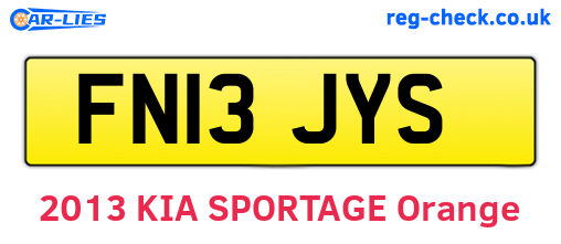 FN13JYS are the vehicle registration plates.