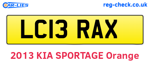 LC13RAX are the vehicle registration plates.