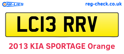 LC13RRV are the vehicle registration plates.