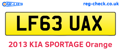 LF63UAX are the vehicle registration plates.