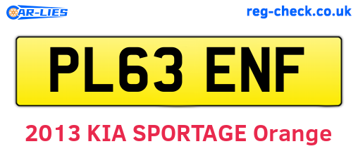 PL63ENF are the vehicle registration plates.