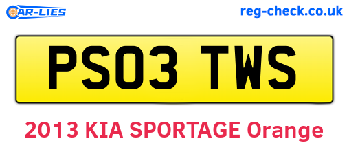 PS03TWS are the vehicle registration plates.