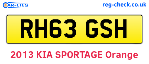 RH63GSH are the vehicle registration plates.