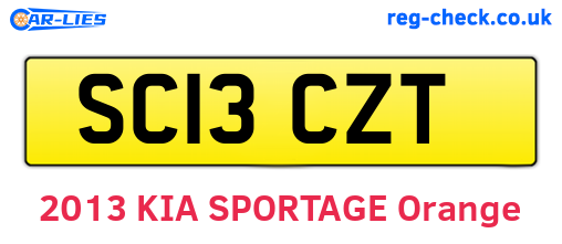SC13CZT are the vehicle registration plates.
