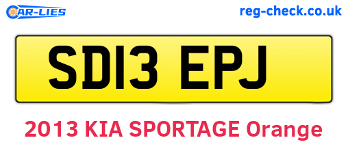 SD13EPJ are the vehicle registration plates.