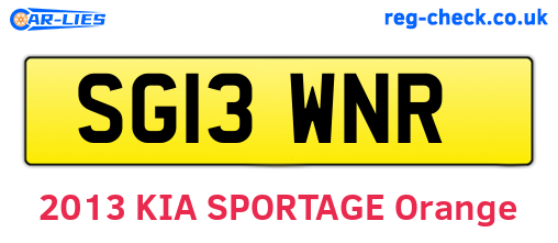 SG13WNR are the vehicle registration plates.