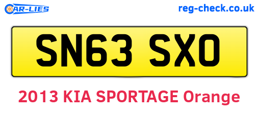 SN63SXO are the vehicle registration plates.