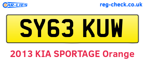 SY63KUW are the vehicle registration plates.