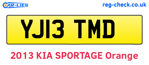 YJ13TMD are the vehicle registration plates.