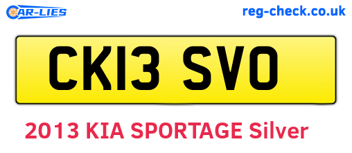 CK13SVO are the vehicle registration plates.
