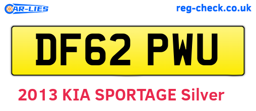 DF62PWU are the vehicle registration plates.