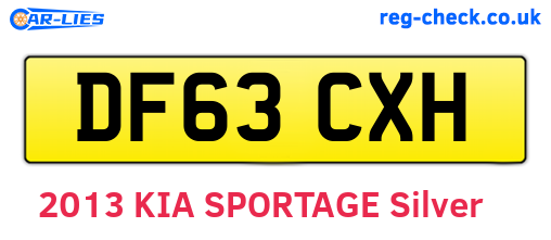 DF63CXH are the vehicle registration plates.
