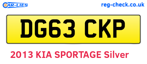 DG63CKP are the vehicle registration plates.