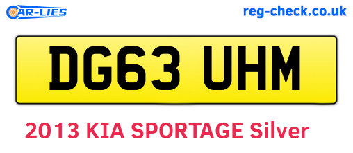 DG63UHM are the vehicle registration plates.
