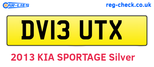 DV13UTX are the vehicle registration plates.