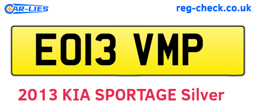 EO13VMP are the vehicle registration plates.