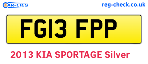 FG13FPP are the vehicle registration plates.