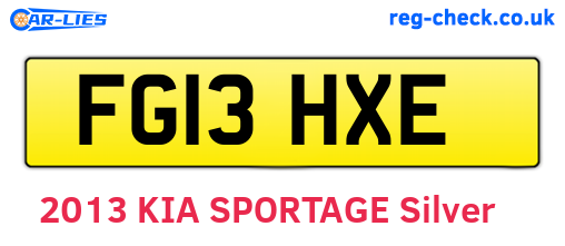 FG13HXE are the vehicle registration plates.