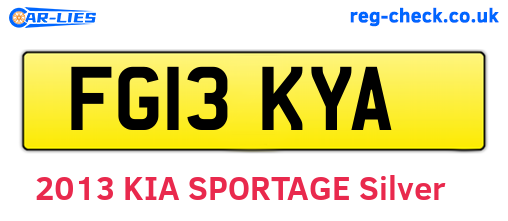 FG13KYA are the vehicle registration plates.