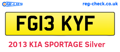 FG13KYF are the vehicle registration plates.