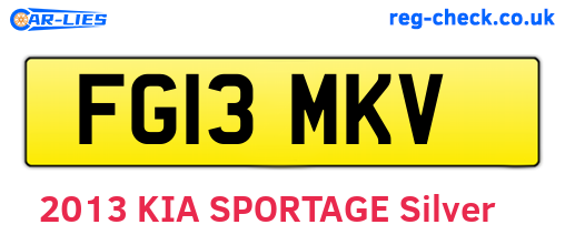FG13MKV are the vehicle registration plates.