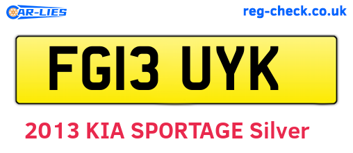 FG13UYK are the vehicle registration plates.