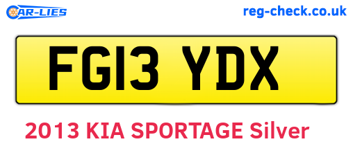 FG13YDX are the vehicle registration plates.