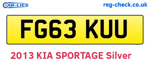 FG63KUU are the vehicle registration plates.