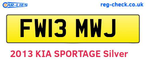FW13MWJ are the vehicle registration plates.