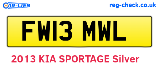 FW13MWL are the vehicle registration plates.