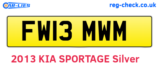 FW13MWM are the vehicle registration plates.